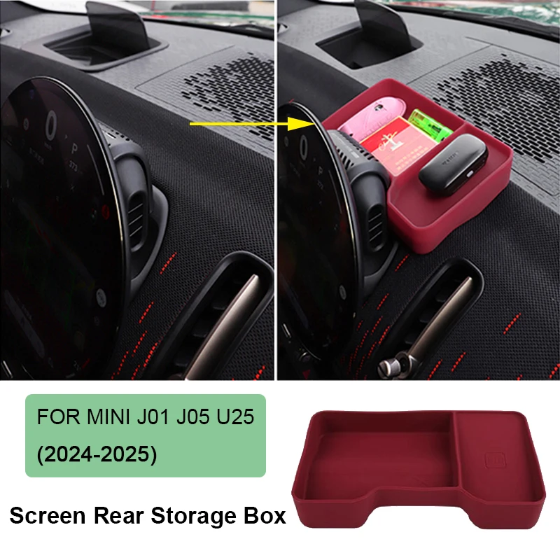 Dashboard Storage Box Behind Screen for Mini Countryman U25 Cooper E SE J01 EV J05 Aceman 2024 2025 Car Instrument Storage Box