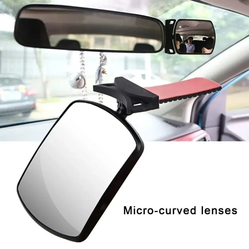 Safety Accessory Wide Angle Car Mirror Adjustable Clear Vision Mirror Curved Surface Stable Mount Interior Mirror Family Travel