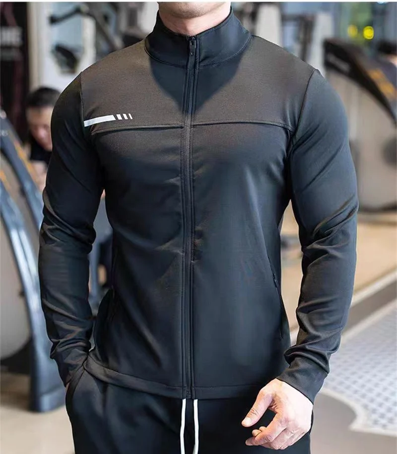 Herren Gym Fitness Tops Hochwertige Laufsportjacke Outdoor Workout Training Sweatshirt Reißverschlussjacke Strickjacke Herrenmantel