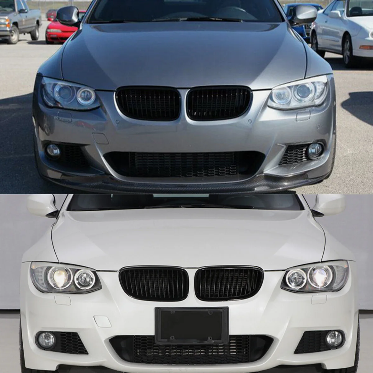 LCI Front Kidney Grilles For 2010-2014 BMW E92 Coupe E93 2DR 328i 335i Facelift Front Grille Assembly Glossy Black Magickit