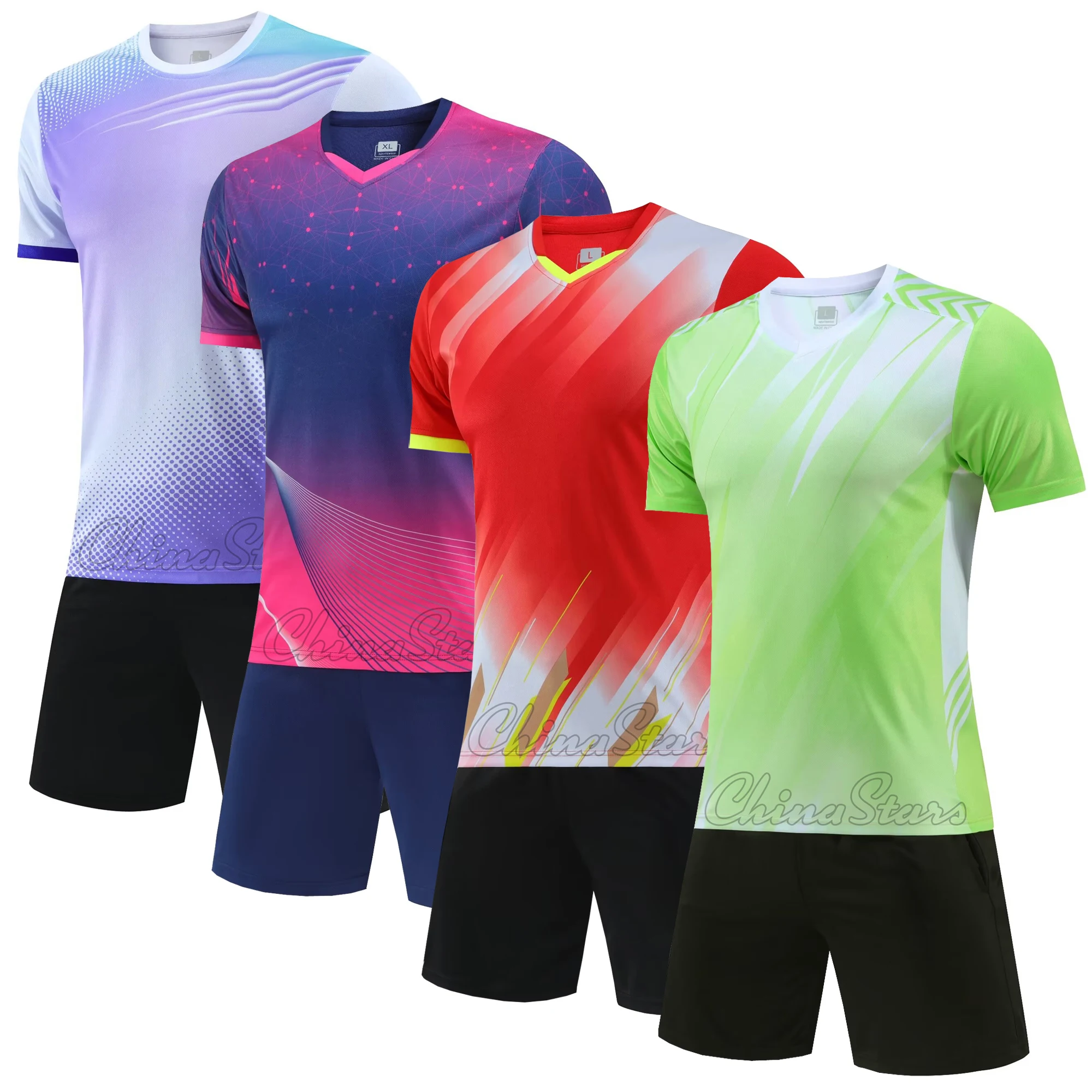Men Women Football Jersey Sets Custom Team Club Blank Soccer Training Uniforms Boys Girls Football Shirt Shorts Outfit Clothes