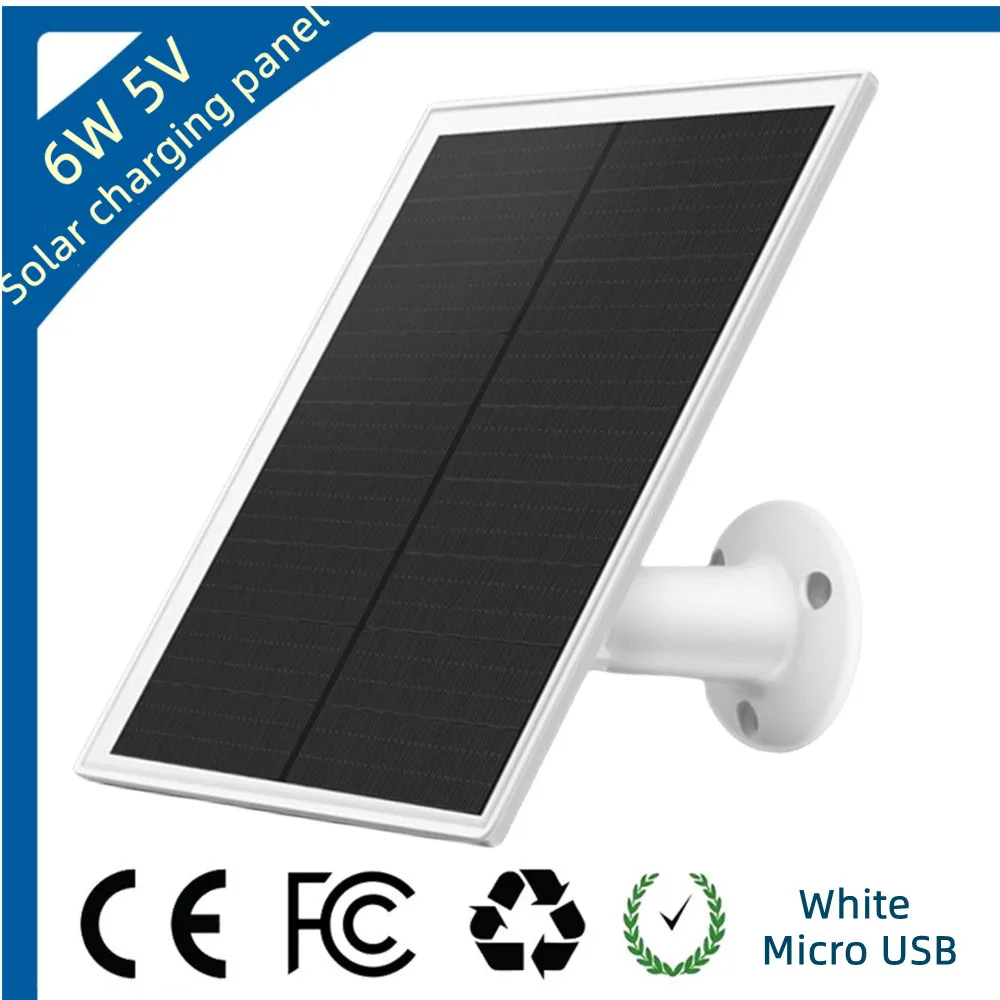 

6W 5V Micro USB Solar Panel Charger White for iPhone Samsung Phone, Power Bank, Small Electronics, Outdoor Travel Accessories