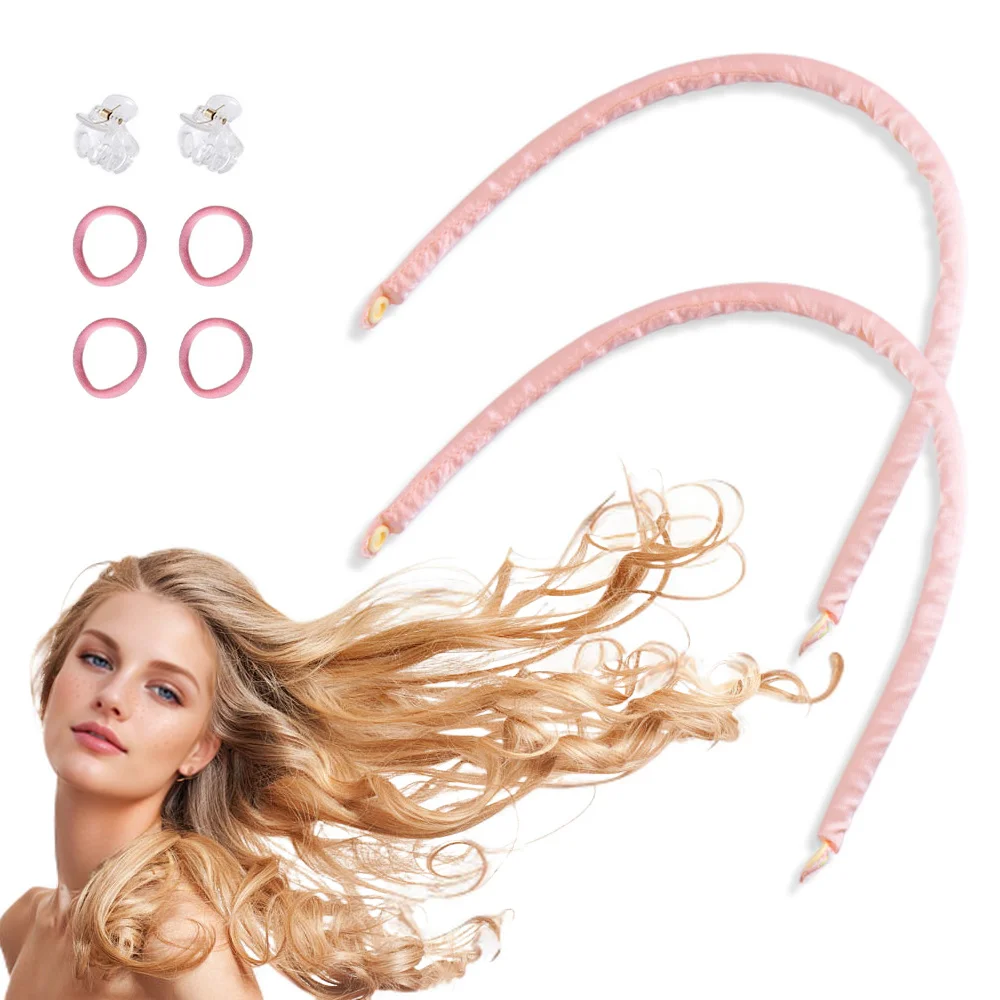 Mini Thin Heatless Hair Curling Headband Effortless Overnight Curls for Lazy Girls Soft Waves with No Heat & Button Hair Band