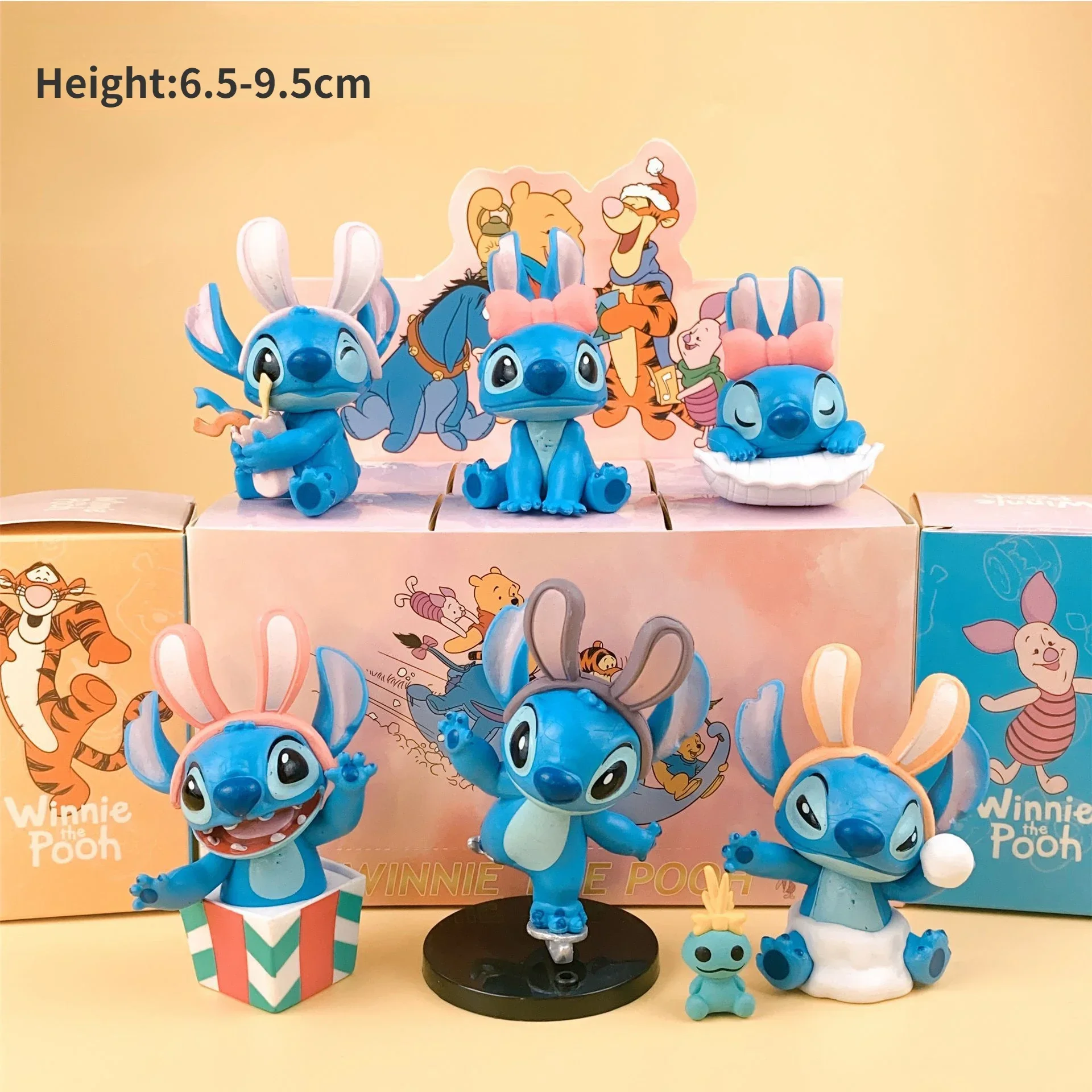 6~10Pcs Lilo & Stitch Cartoon Figure Model Collection Anime Car Desktop Ornament Cake Decoration Kids Toys Gifts