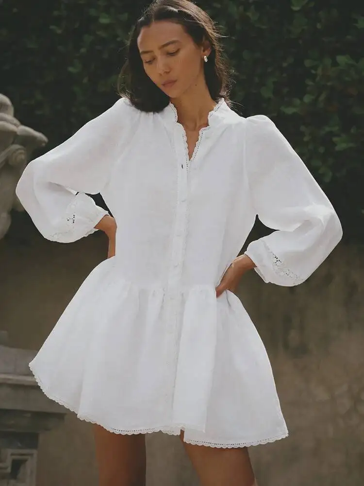 

Fantoye сексуальное женское платье с круглым вырезом, желтое однобортное платье с длинными рукавами, осеннее свободное повседневное уличное платье