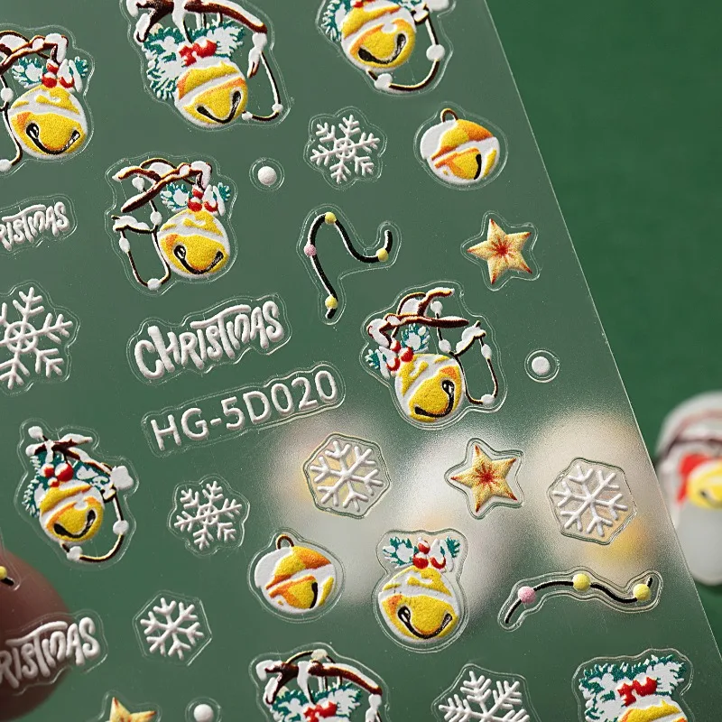 DIY Christmas Themed Nail Stickers, Featuring Santa Claus Reindeer Pattern Nail Decorations, Suitable for Parties and Gatherings