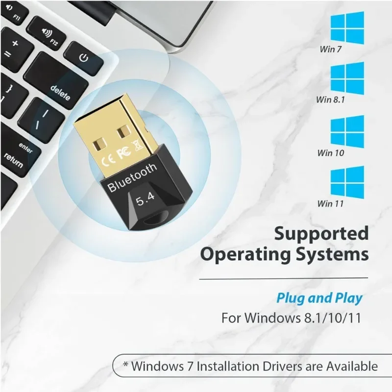 USB-адаптер Bluetooth 5.4/5.3/5.1/5.0 для ПК, ноутбука, мыши, планшета, телефона, принтера, игрового динамика, беспроводной передачи приемника