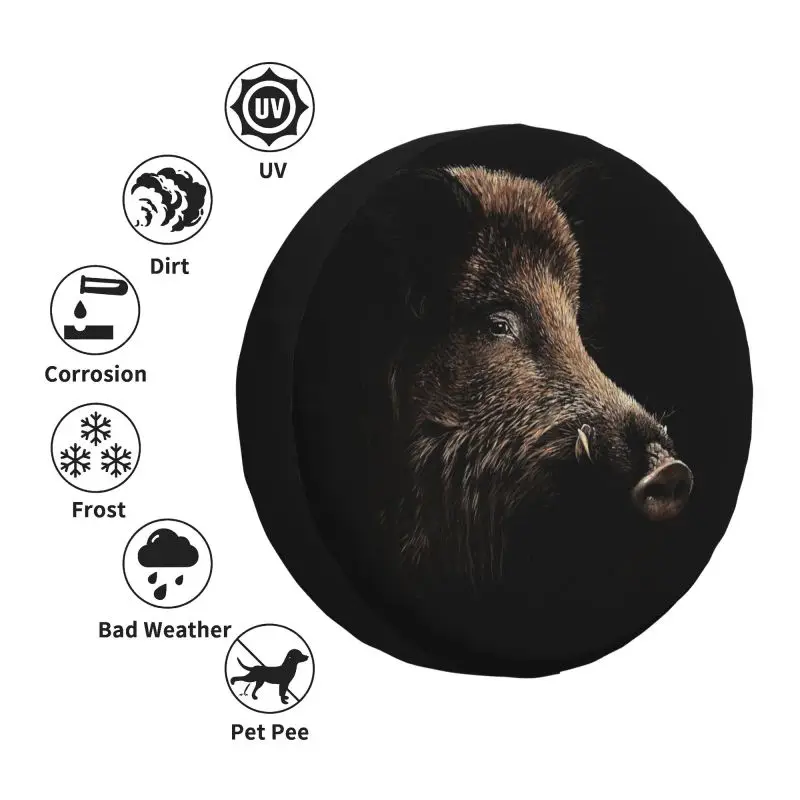 Custom Wild Boar Spare Wheel Tire Cover for Prado Pajero Wrangler Jeep RV SUV 4WD 4x4 Vehicle Accessories 14\