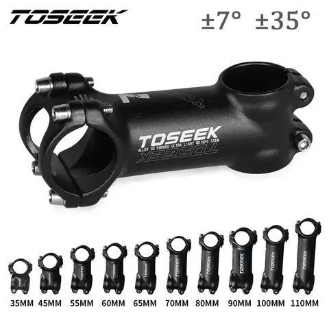 TOSEEK 자전거 핸들 줄기 60/70/80/90/100mm MTB 줄기 28.6mm 31.8mm 네거티브 전력 Mtb 경량 도로 자전거 테이블
