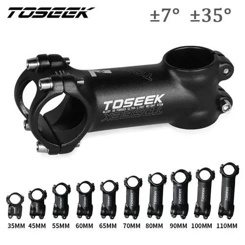 TOSEEK-vástago de manillar de bicicleta, 60/70/80/90/100mm, 28,6mm, 31,8mm, potencia negativa, mesa ligera para bicicleta de carretera