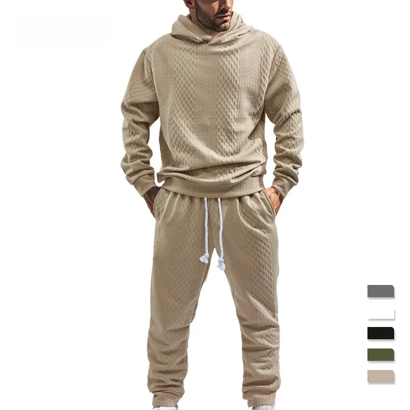 

Hooded Sweatshirt Sweatpants Casual Sportswear Set for Men Long Sleeve Long Pants Autumn Season Fashionable Brand
