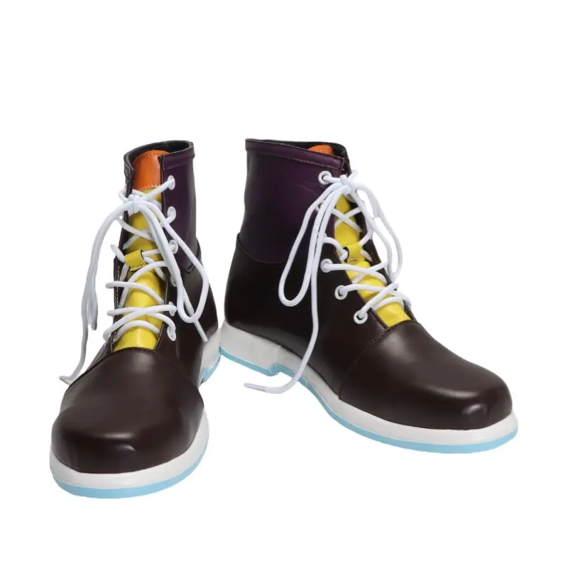 Anime HATSUNE MIKU: COLORFUL STAGE! Tenma Tsukasa Cosplay Shoes Brown Short PU Leather Boots For Halloween Carnival
