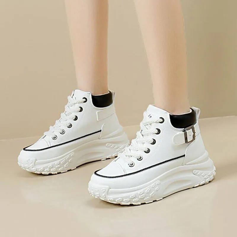 

Chunky Women Sneakers Fashion Winter Autumn Pu Leather Casual Platform Sports Vulcanized Shoes Woman Size 40