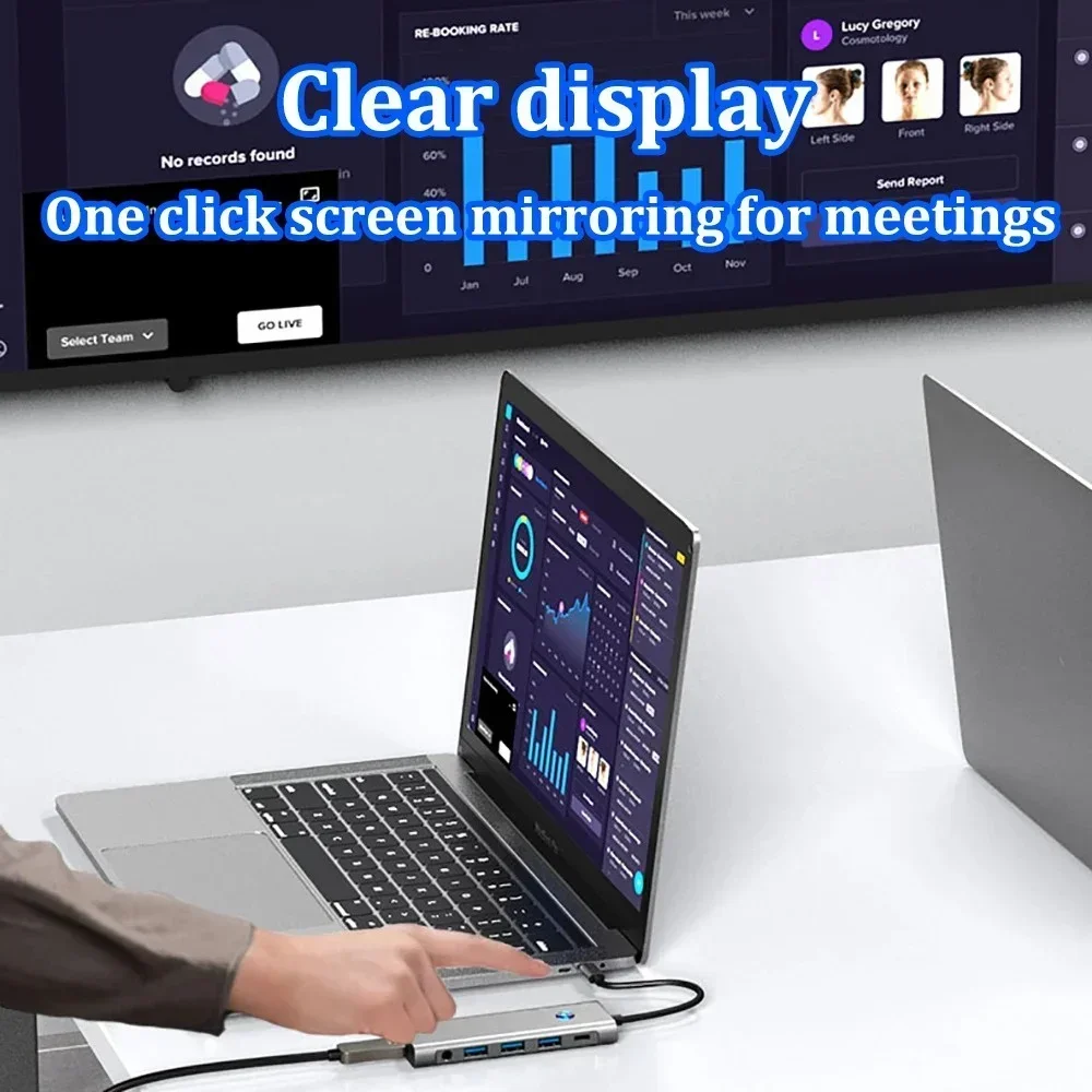 Type C ハブ USB 3.0 ハブ t9-In-1 o HDMI 4K 60Hz ドッキングステーション スプリッター USB-A PD 100W SD TF 3.5mm アダプター