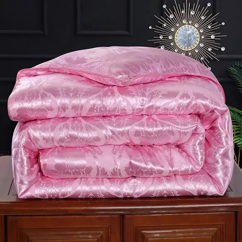 Mulberry Silk Comforter Jacquard Real Silk Four Seasons Quilt Single Double Bed Twin Full Queen King Size Home Textiles Duvets