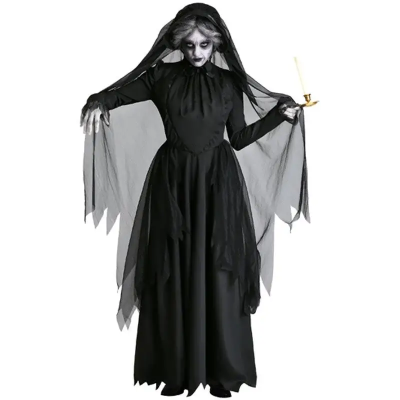 رداء Loween Bla Witch Reaper رداء نسائي أداء المسرح ملابس عرقية صينية تقليدية لربيع 2025 وصل حديثًا