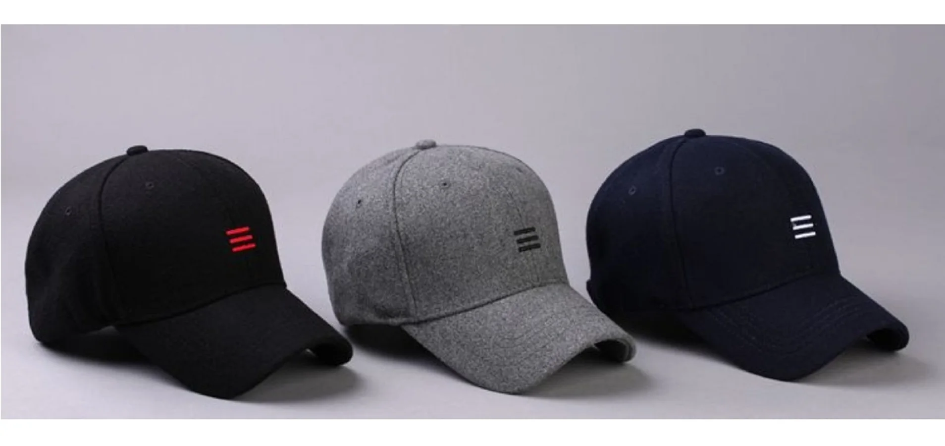 Winter Dad Warm Filz Hüte Großen Kopf Mann Frauen Jungen Mädchen Wolle Visier Männlich Plus Größe Baseball Caps 56-62 cm 62-68 cm – Detail 10