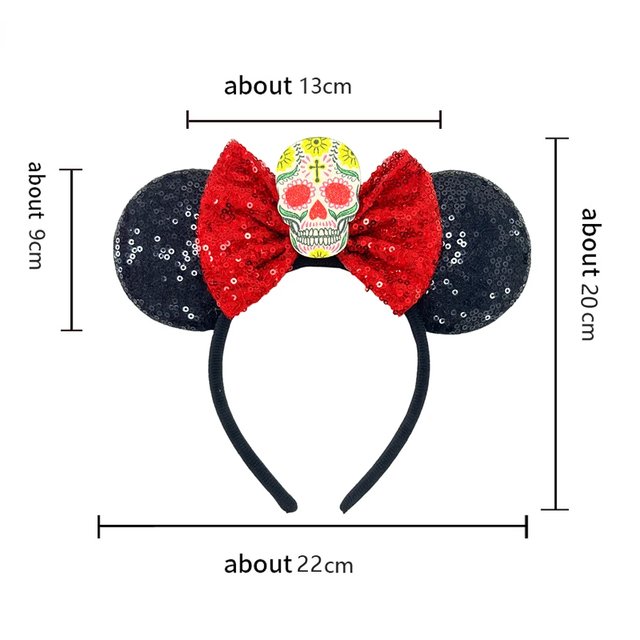 New Halloween Ghost Skeleton Mickey Mouse Headband For Girls Women Cosplay Statue of Liberty Hairbands Kids Ears Hair Accessorie