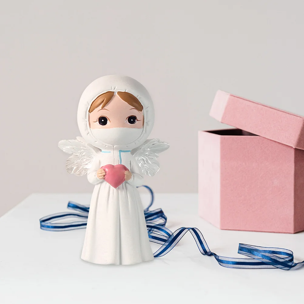 

Resin Angel Statue Pink Creative Resin Craft Ornament Bedroom Office Dorm Desktop Angel Decor Home Decor Vivid Desktop Adornment