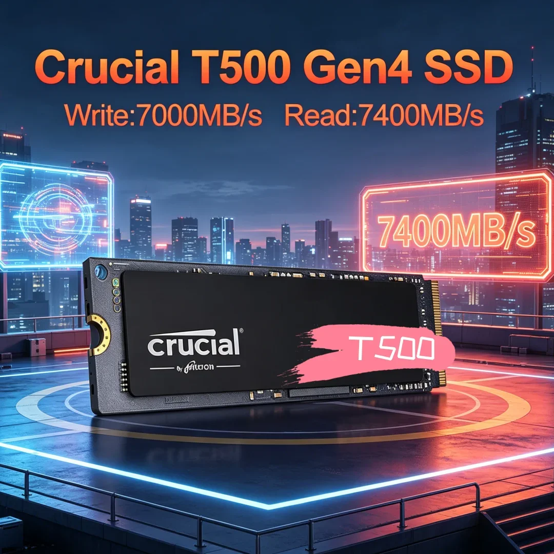 Premium Gaming SSD Crucial T500 1TB Gen4 NVMe M.2 7300MB/s Internal Drive PS5 Laptop PC OEM Original