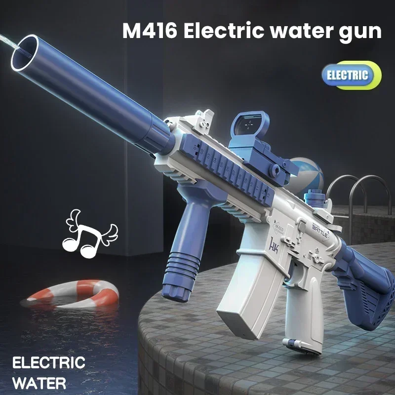 M416 Electric Burst Toy Water Gun Fully Automatic Launch Summer Beach Swimming Pool Children Outdoor Playing Water Toy Gun