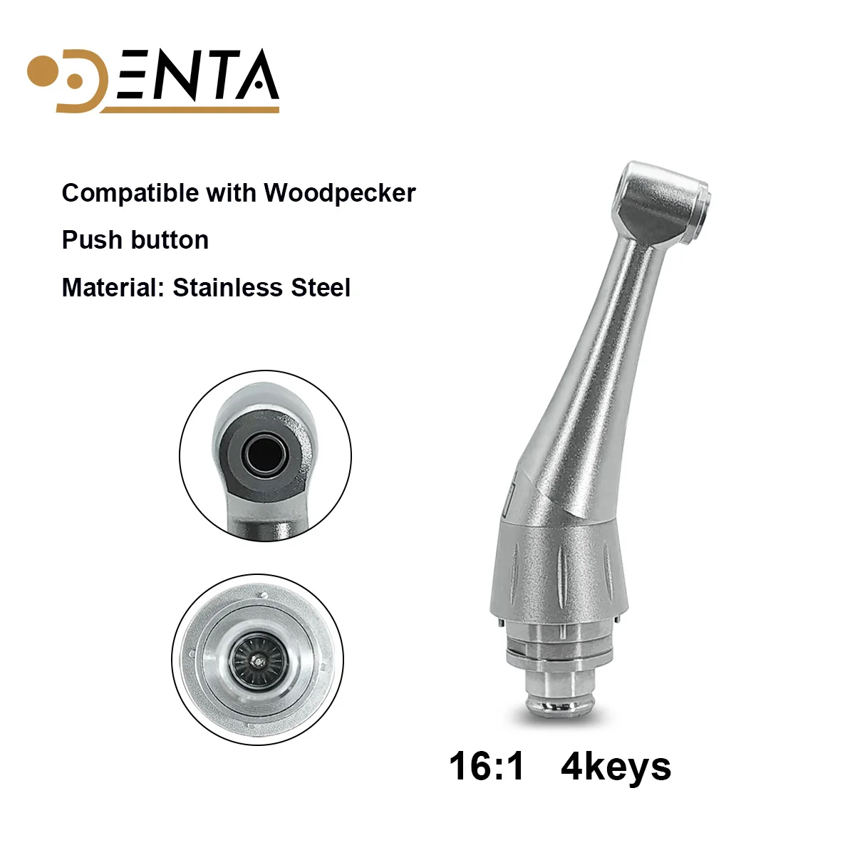 16:1 4keys Endo Contra Angle Handpiece Head fit EP Smart & Woodpecker Push Button For Electric Endo Motor