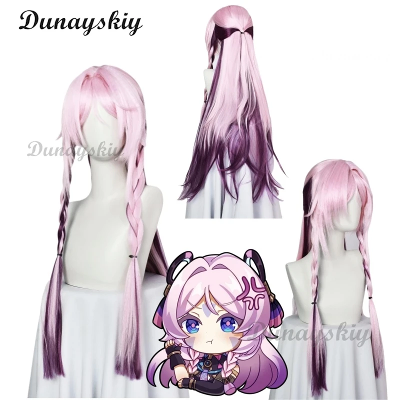 جينشين إمباكت سيتالي شعر مستعار تأثيري MastersThe ليلة الرياح الأرجواني جديلة الشعر الطويل ألياف مقاومة للحرارة الشعر هالوين مخصص