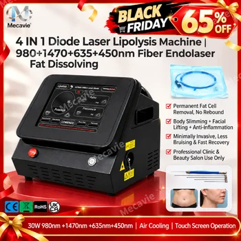 Diode Laser Machine 4 Wavelengths 1470nm 980nm 635nm 450nm Anti Beauty Therapy Equipment…