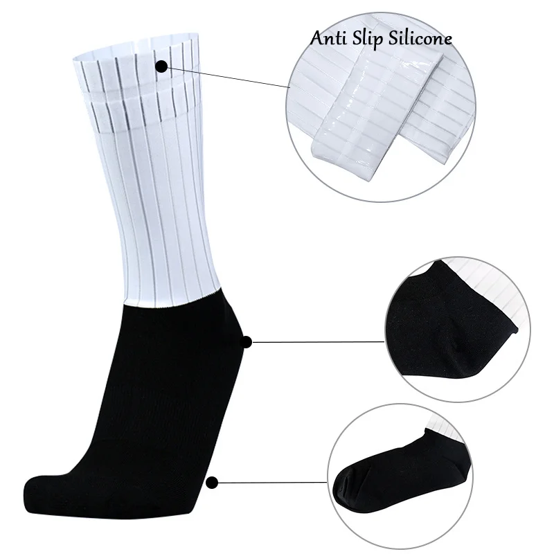 Calcetines antideslizantes de silicona para hombre, medias deportivas para ciclismo, correr, equipo profesional, Aero, bloque de colores, novedad de 2024