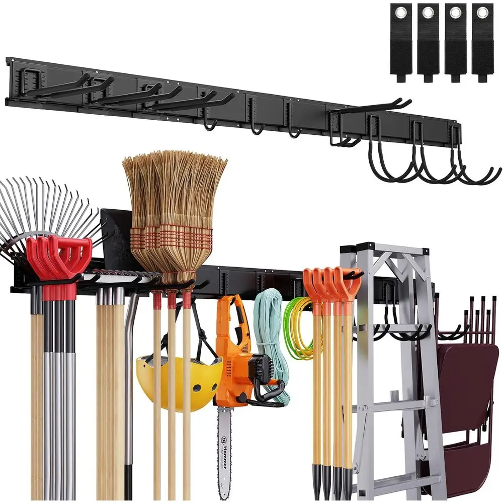 

64-Inch Heavy-Duty Wall-Mounted Garden Tool Organizer for Garage and Yard