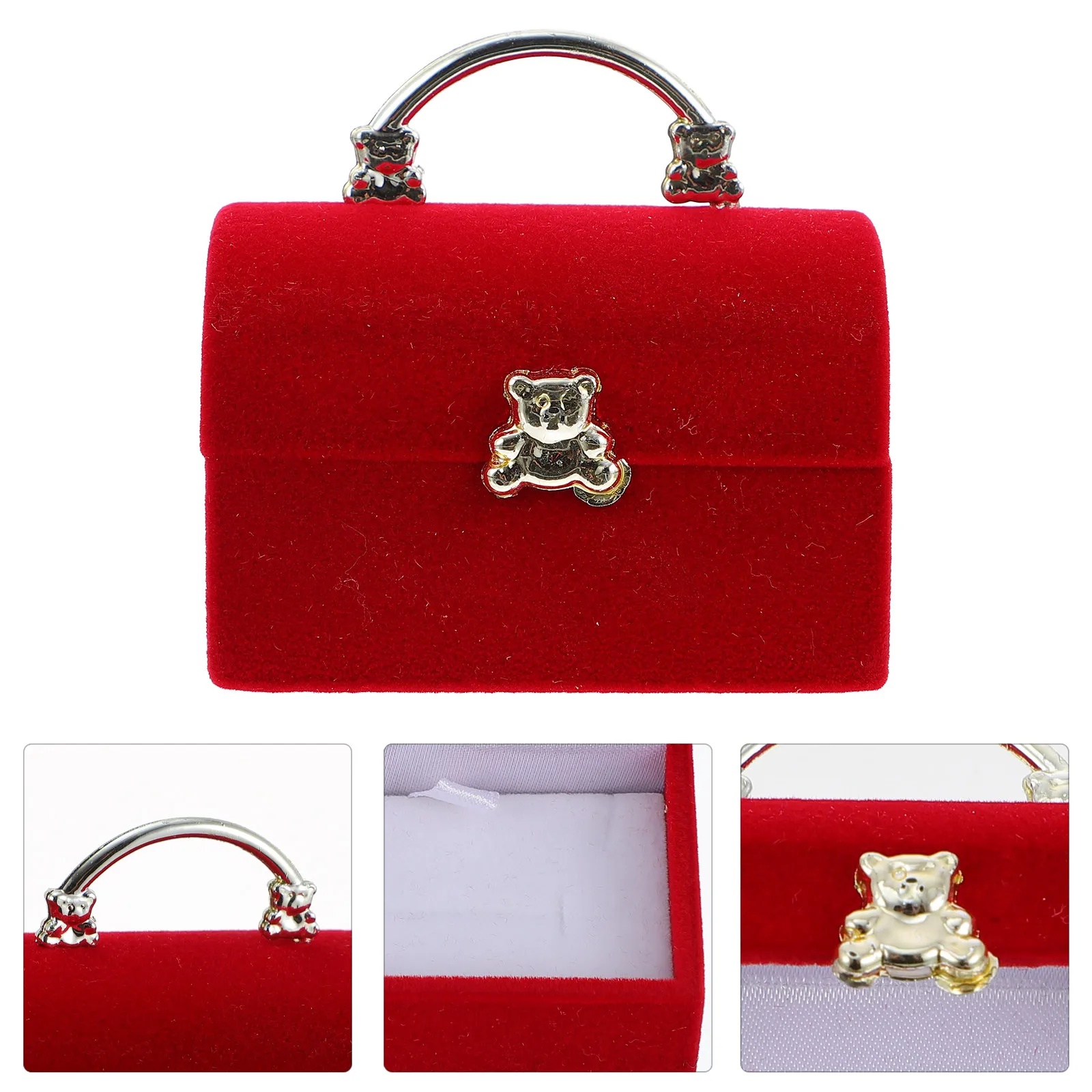 1Pcs Premium Flocking Jewelry Gift Box Elegant Clamshell Design for Earrings Necklaces Rings Storage Display Photo Prop Jewelry