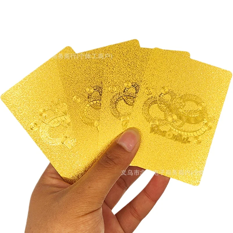 New 50PCS Gold Foil Dragon Ball Anime Cards ONE PIECE Non-repetition English Deck Box Comic Peripherals Playing Cards Kids Toys