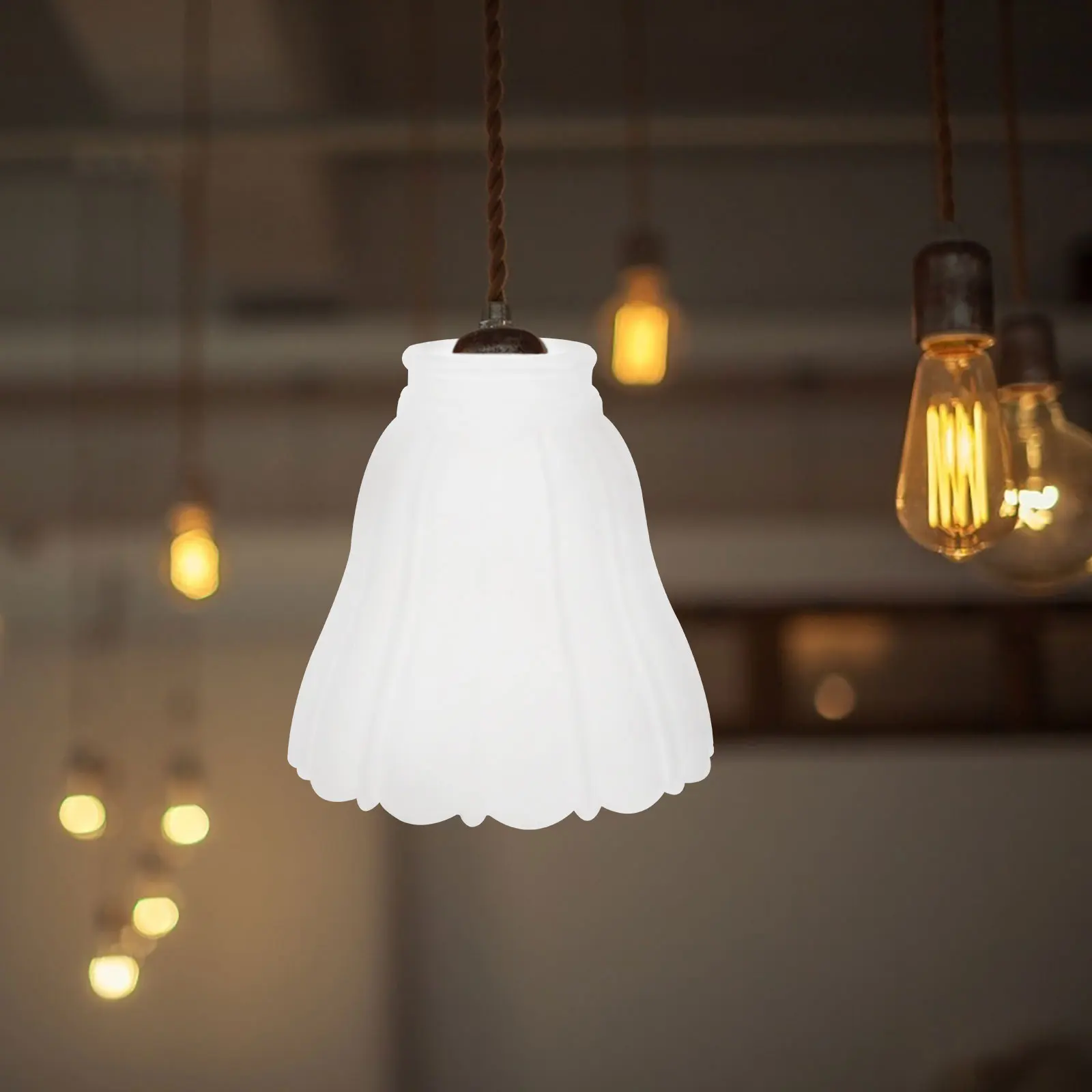 

Glass Lampshade Small Papaya Shape Decorative Hanging Ceiling Lamp Shade Modern Pendant Light Replacement Glass Shade for Living