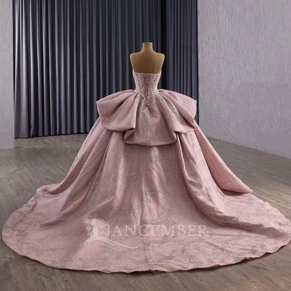 Vestido de baile personalizado brilhante quinceanera vestidos babados mangas destacáveis miçangas cristal organza doce 16 vestido vestidos 15