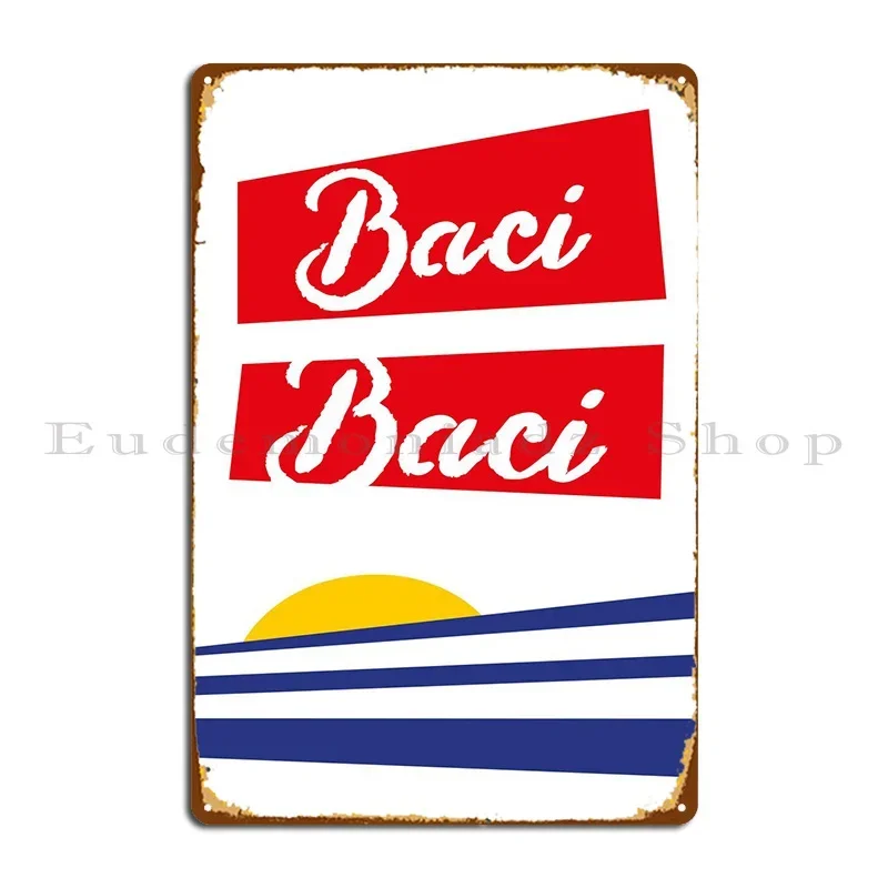 Baci Baci-Póster de placa de Metal, decoración de pared, letrero de diseñador, cartel de estaño para cocina
