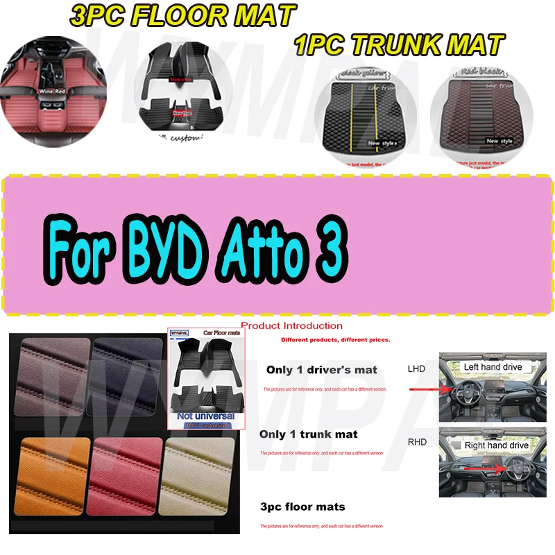 

Роскошные автомобильные коврики с полным покрытием 3D для BYD Atto 3 2022 2023, аксессуары для интерьера