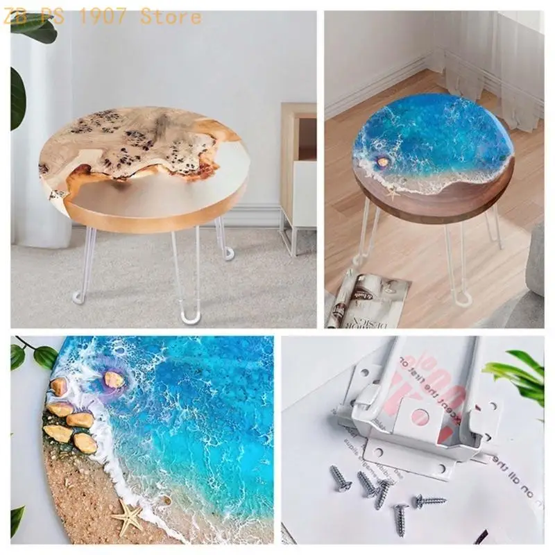 Resin Desk Mold Large Charcuterie Board Tray Silicone Mold Folding Table Leg DIY 55KA