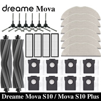 Dreame Mova S10 / Mova S10 Plus Robot Vacuum Accessories Dust Bags Mop Main Side Brushes Cloths HEPA Filters Spare Parts