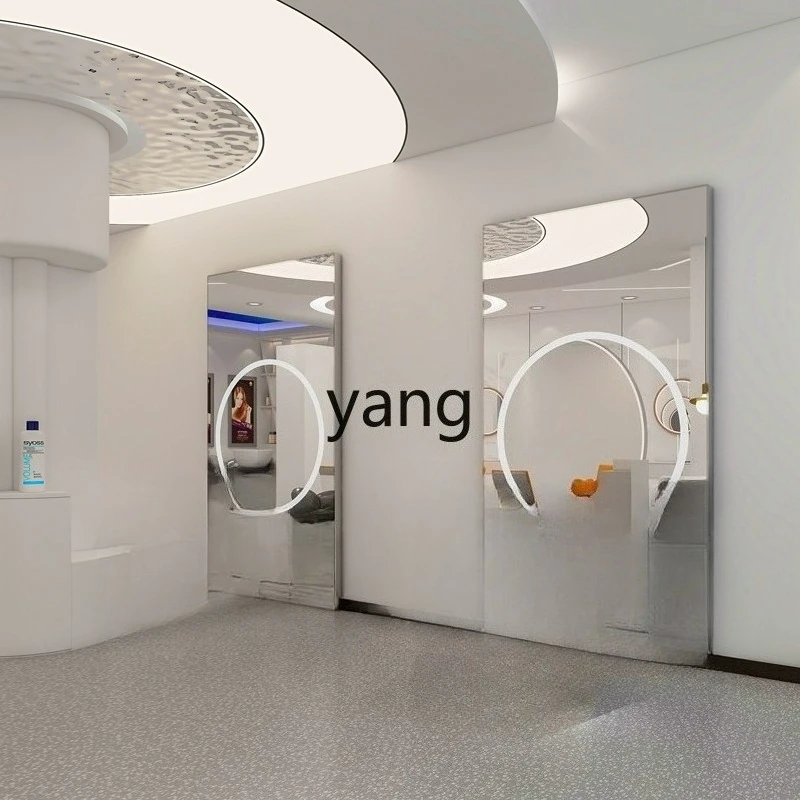 

LTT hair salon dedicated Internet celebrity mirror table hair salon single-sided wall-mounted mirror wall-mounted round