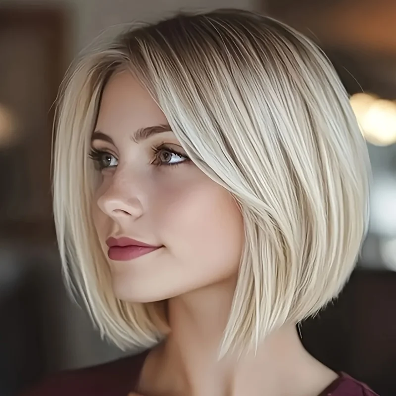 شعر مستعار صناعي قصير مفرود من بوب - مظهر طبيعي للارتداء اليومي للنساء والحفلات التنكرية