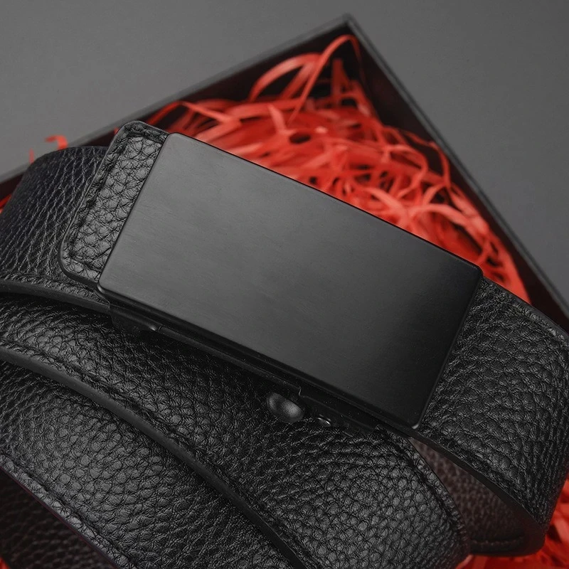 1 قطعة حزام رجال الأعمال الموضة حقيقية الفاخرة العلامة التجارية حزام التلقائي مشبك حزام بولي Leather الجلود حزام ناعم مع السراويل البضائع حزام البنطال الجينز #3