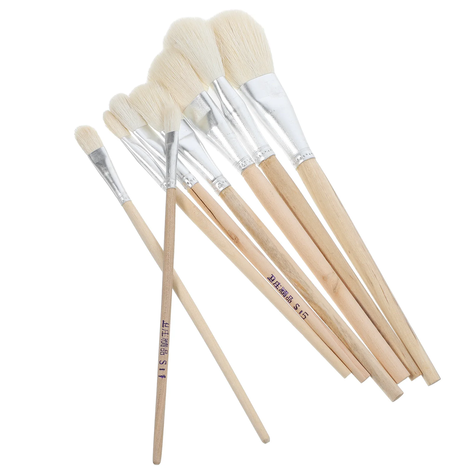 

8Pcs Wool Pottery Paint Brushes Wood Handle Watercolor Oil and Glaze Painting Detailing Brush Paint Delineating Brush