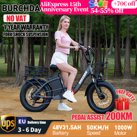 BURCHDA U8 Mountain Electric Bike 1000W, 48V 31.5Ah Large Capacity Li-ion Battery , 4.0Fatbike, Adult City E- Bike, 50KM/H, 2025