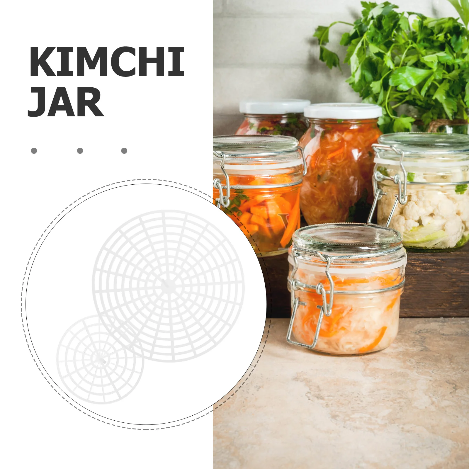 5Pcs Fermenting Mesh Presser Helper Plastic Fermentation Plate for Stable Process Pickled Vegetables Press Pickle Jar Presser