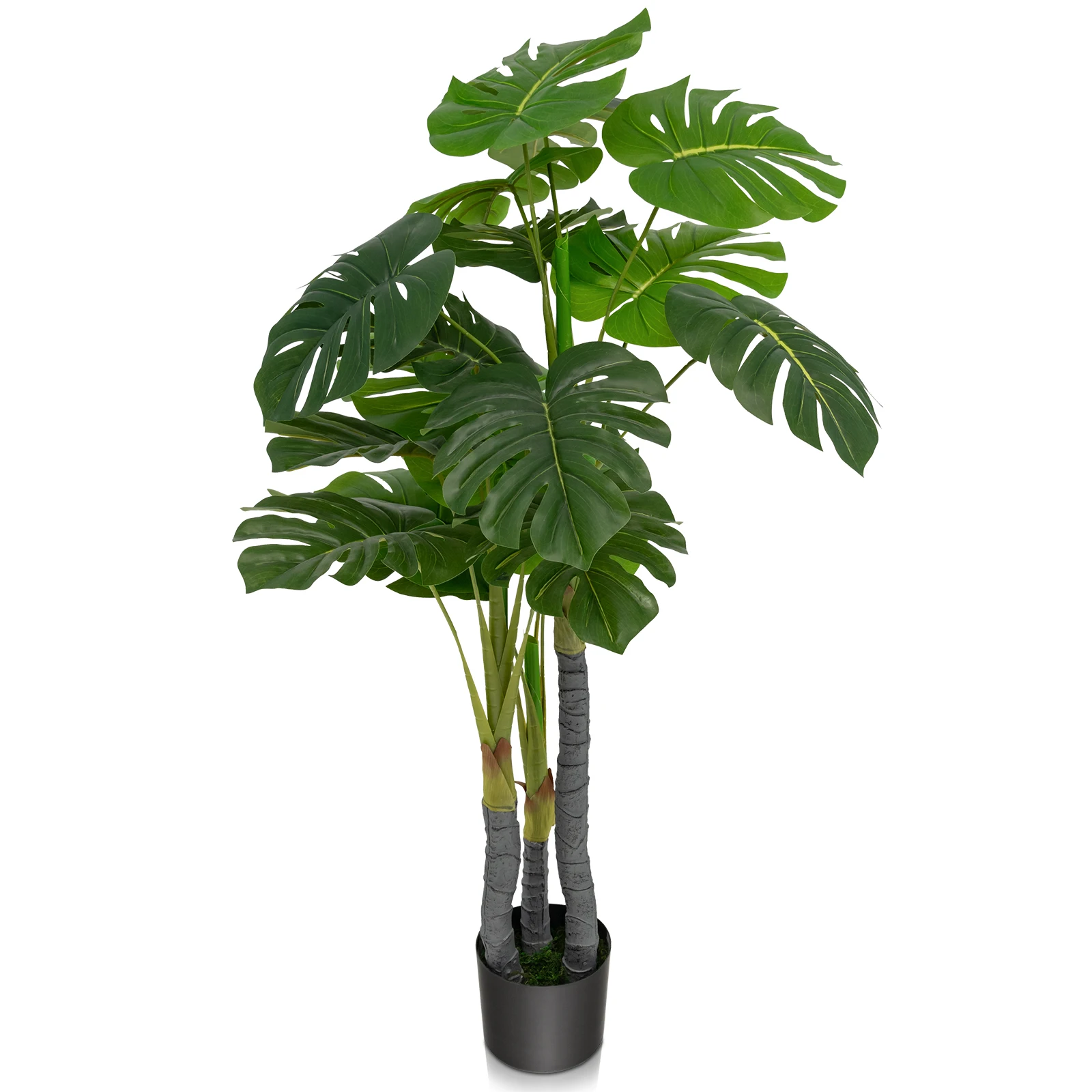 120cm Artificial Plants Monstera Deliciosa Art Tree Green 20 Leaves Plastic Pot Art plant Home