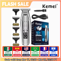 Kemei Professional Hair Clipper Beard Trimmer for Men Adjustable Speed LED Digital Hair Clipper Carving Clippers Electric Razor
