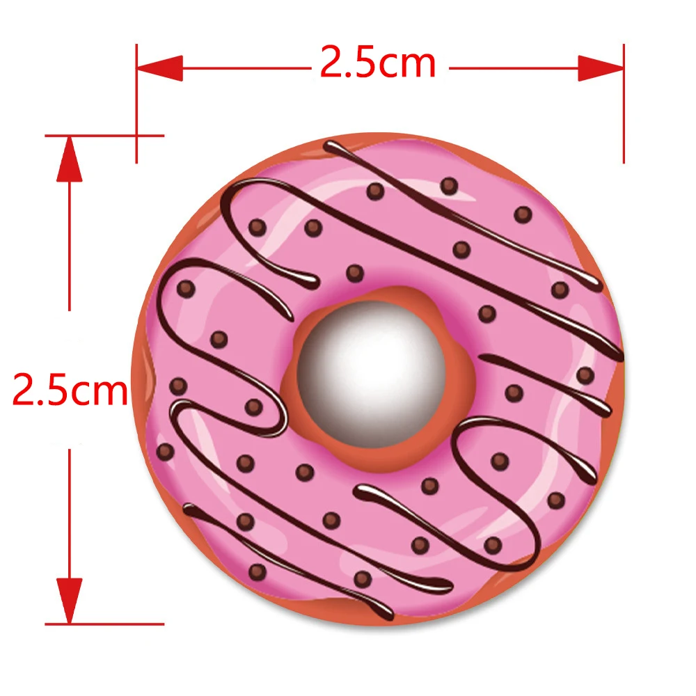 50-500pcs Donuts Sticker 1inch Colorful Kids Label Baking Store Decorations Classroom Teacher Encourage Student Reward Stickers