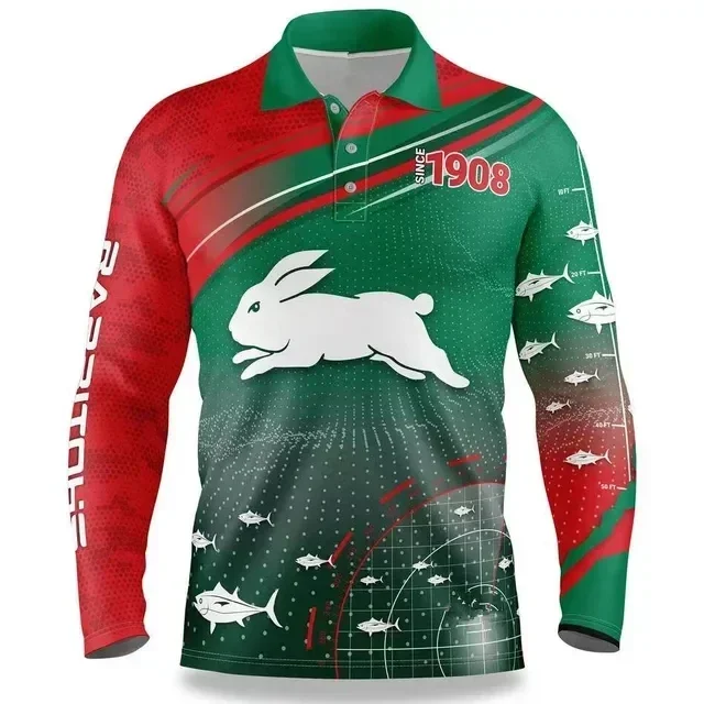 

1908 SOUTH SYDNEY RABBITOHS RETRO RUGBY FISHING SHIRT JERSEY size S--5XL