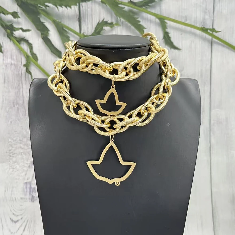 Sorority Social Event Greek Letter Design Aluminum Chain Necklace & Bracelet Set