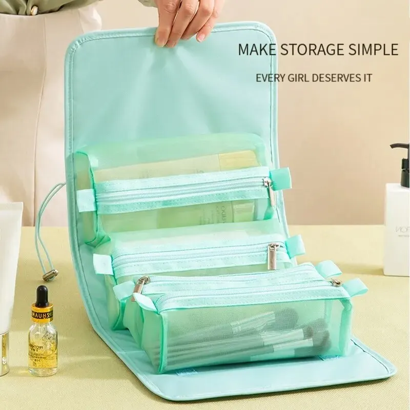 Makeup Bag Detachable Multi-function Female Portable Travel Large Capacity High Beauty Cosmetics Makeup Brush Storage Wash Bag